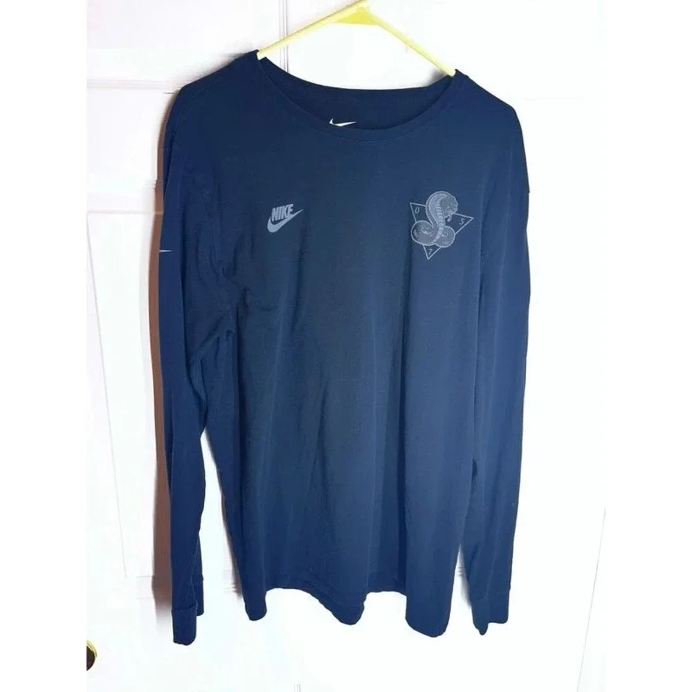 Nike L/S Tee Shirt AM Crew Snake Cobra Non Ducor Swoosh Cotton Black Men’s XL